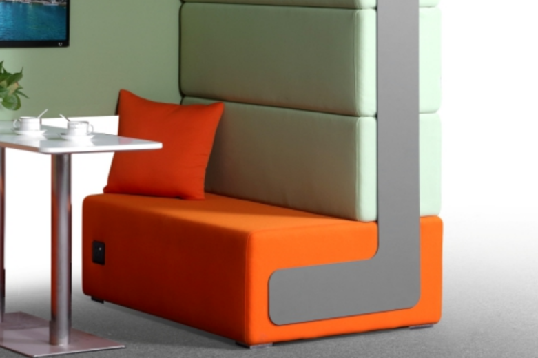 ST148 Flusso Fabric Acoustic Panel High-Back Sofa for Meetings