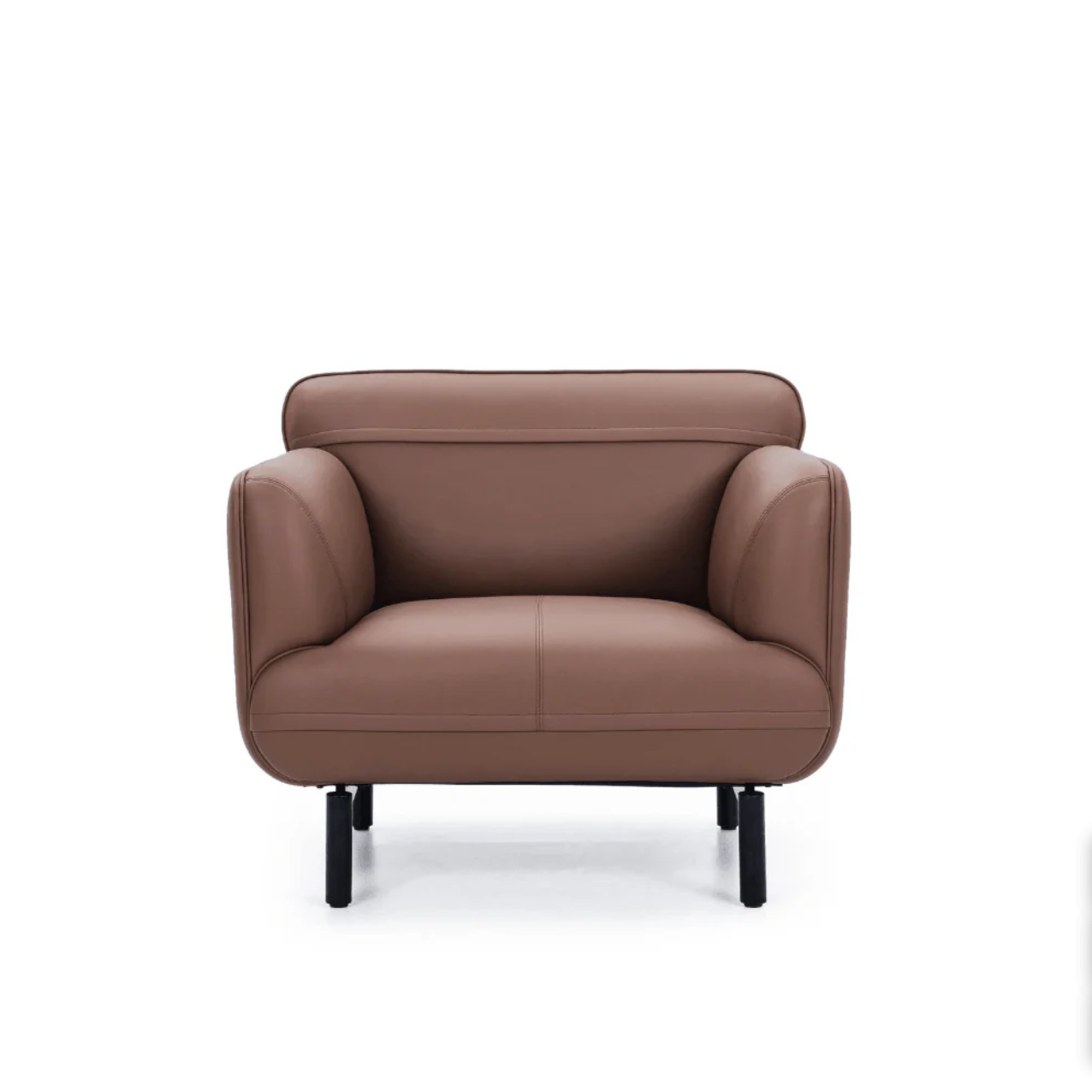 ST052 Rosso Rounded Genuine Leather Office Single Sofa