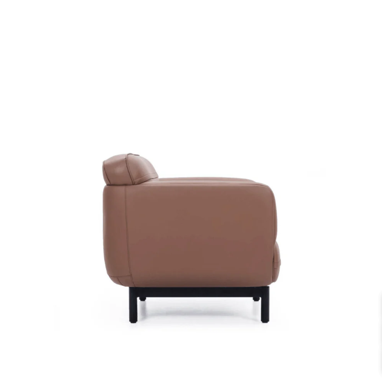 ST052 Rosso Rounded Genuine Leather Office Single Sofa