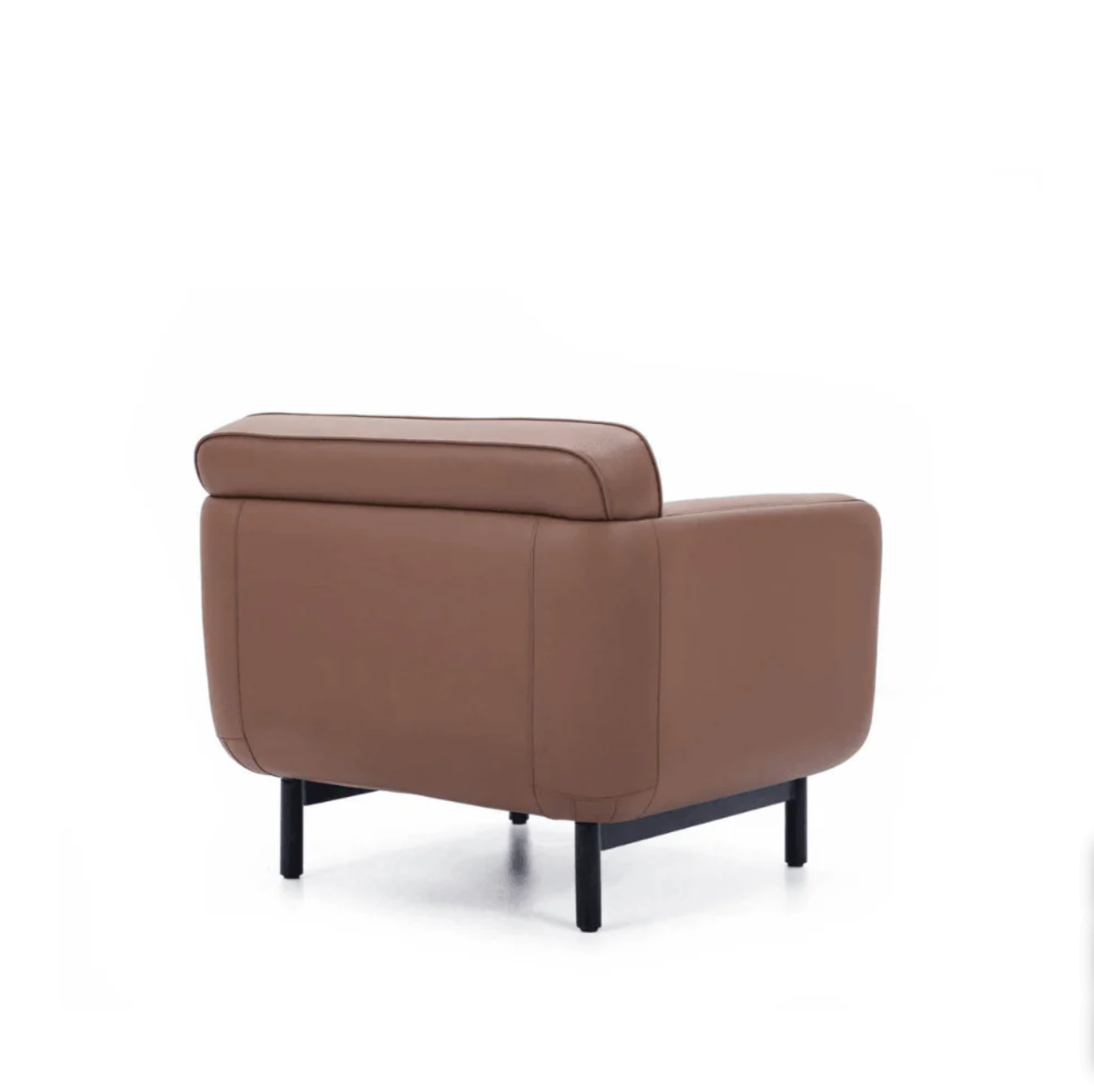 ST052 Rosso Rounded Genuine Leather Office Single Sofa