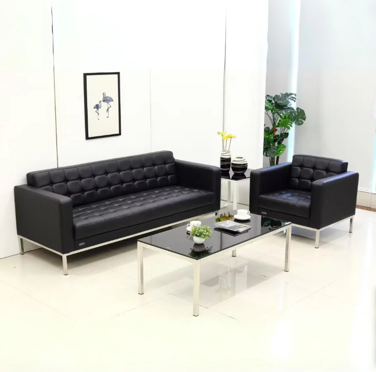 ST053 Carrara 單座位真皮辦公梳化