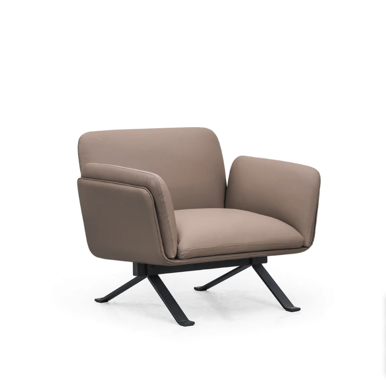 ST102 Club Single Casual Leather Office Sofa | Includes Footrest Set