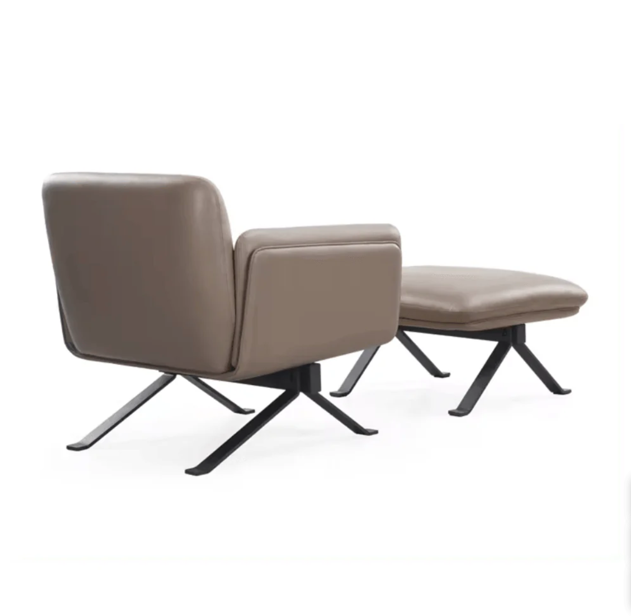 ST102 Club Single Casual Leather Office Sofa | Includes Footrest Set