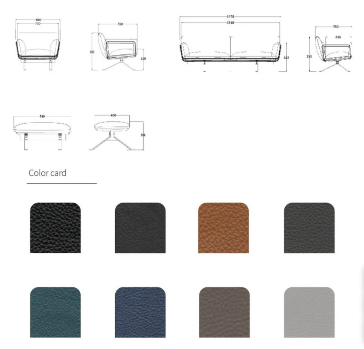 ST102 Giallo 單人休閒真皮辦公梳化|連腳踏套裝