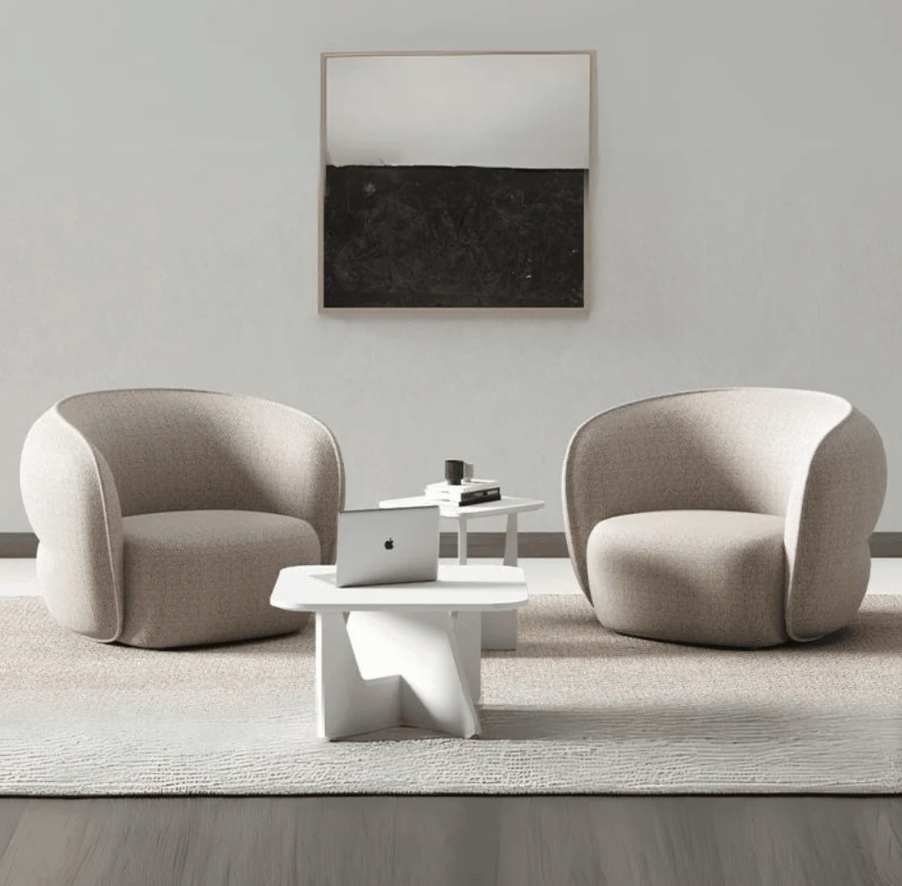 ST059 Pom Single Stylish Breathable Fabric Sofa