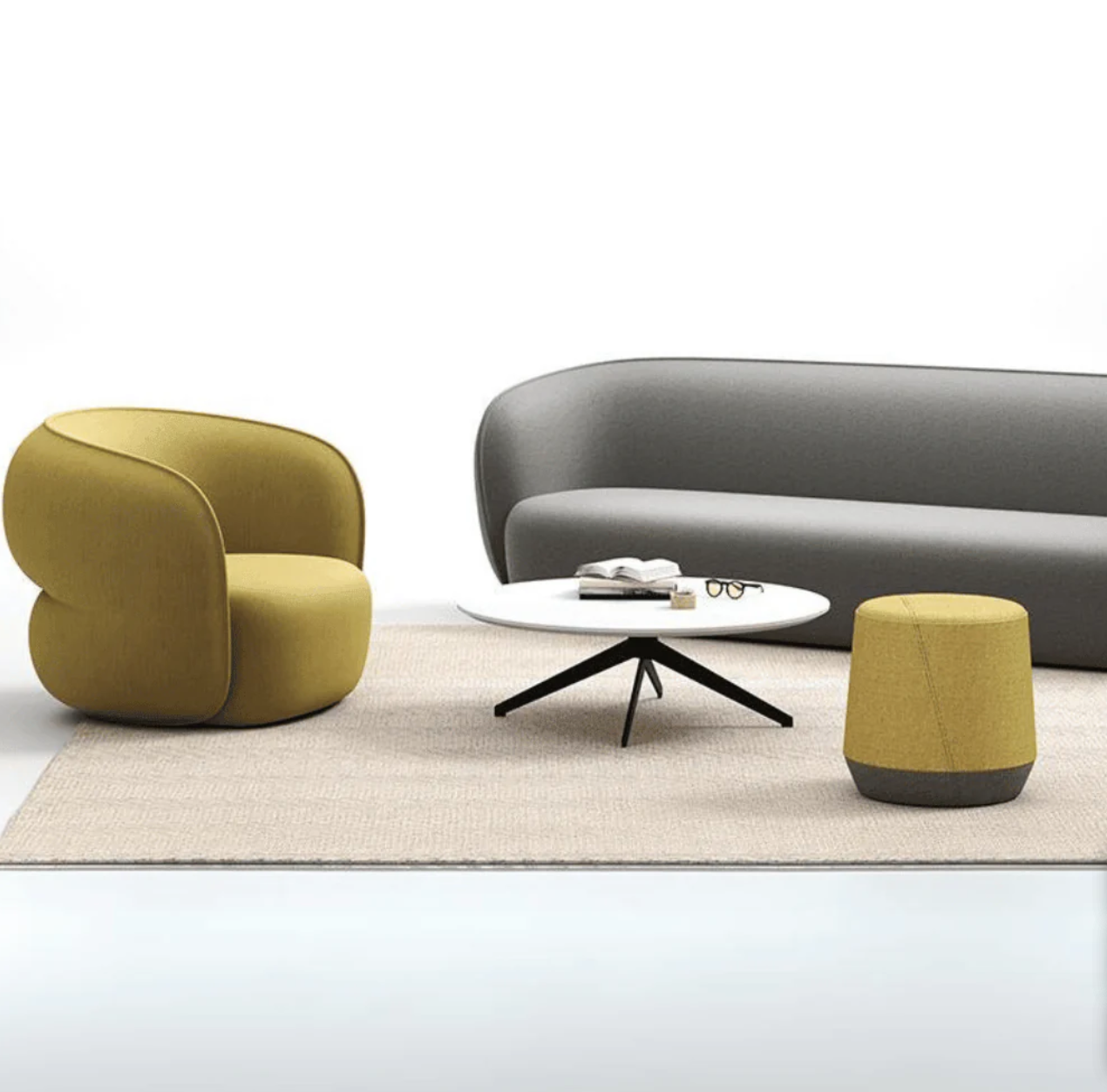 ST059 Pom Single Stylish Breathable Fabric Sofa