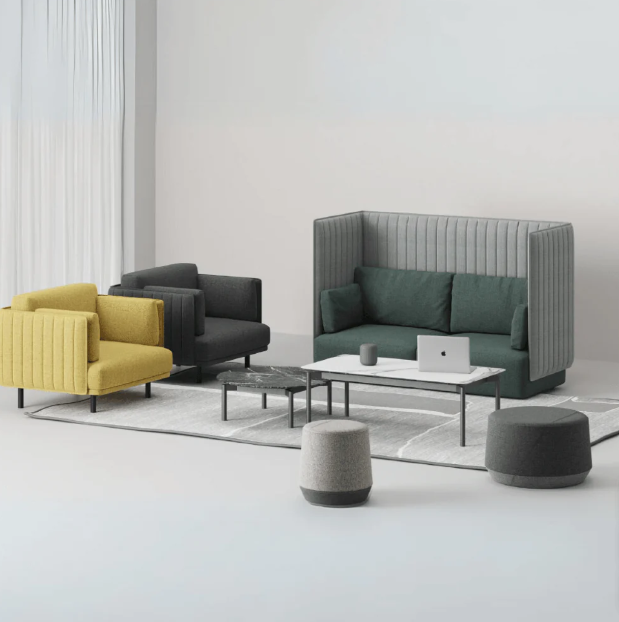 ST071 Lsotta Single Minimalist Fabric Sofa
