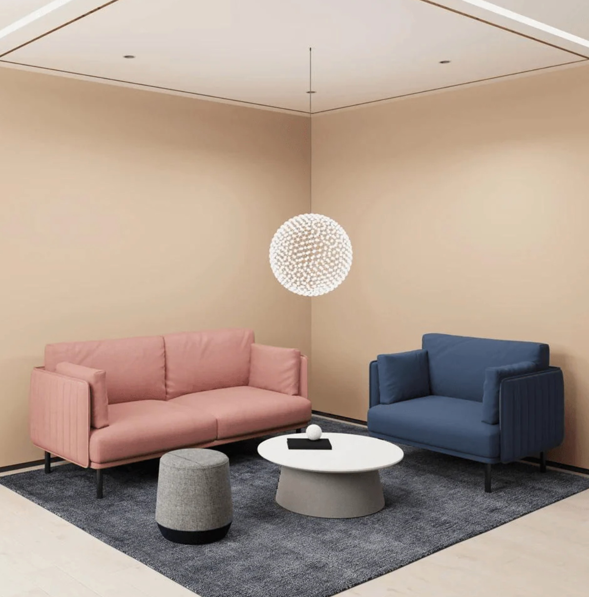 ST071 Lsotta Single Minimalist Fabric Sofa