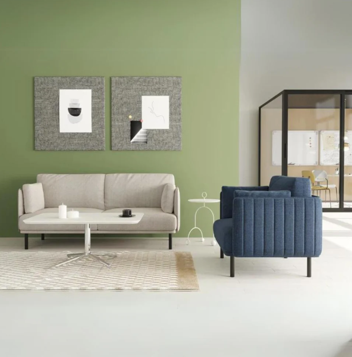 ST071 Lsotta Single Minimalist Fabric Sofa