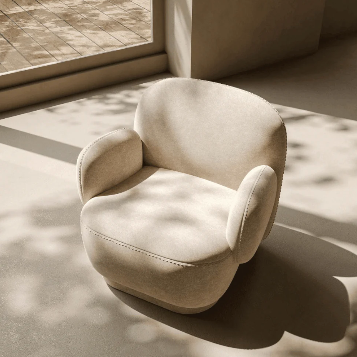 ST061 Dama 單人辦公室布藝梳化椅|弧形梳化椅