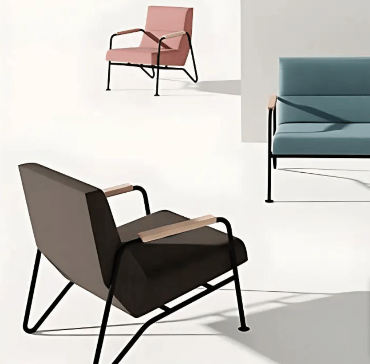 ST061 Line Single Office Fabric Sofa
