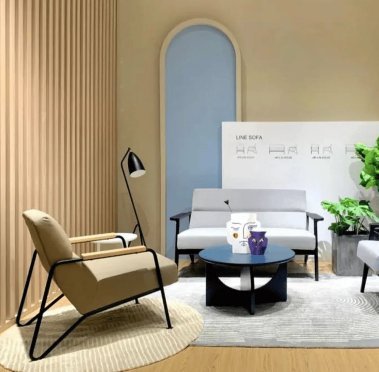 ST061 Line Single Office Fabric Sofa
