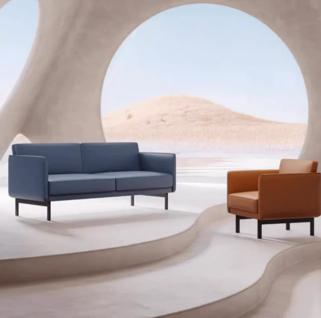 ST056 Paler 單人皮革辦公休閒沙發