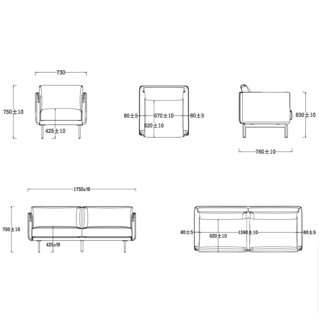 ST056 Paler 單人皮革辦公休閒沙發