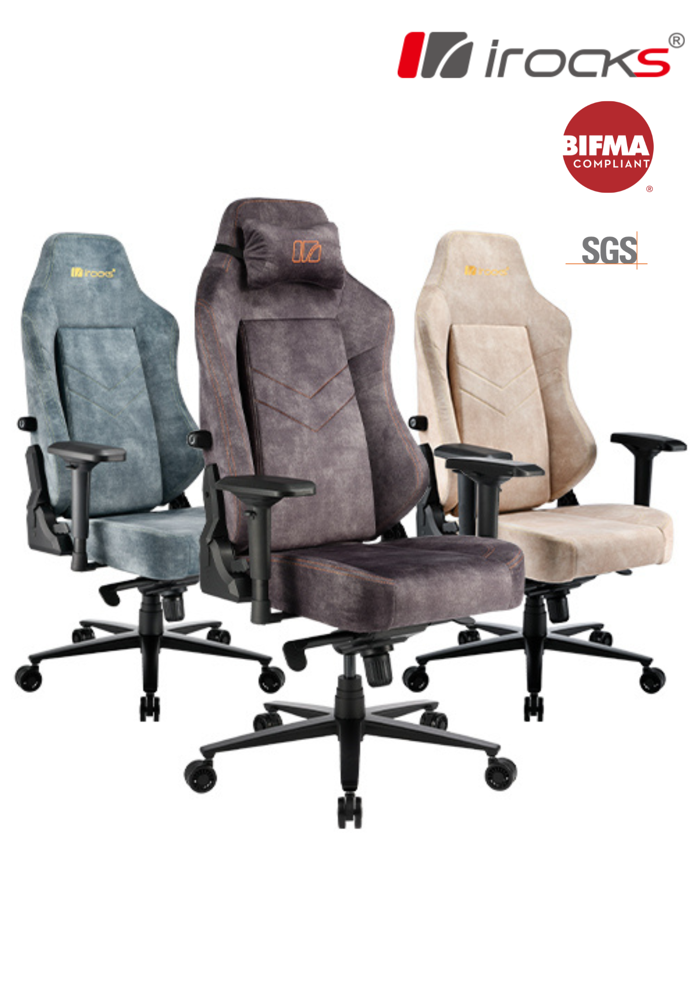 irocks T28 Plus 貓抓布人體工學辦公椅電腦椅