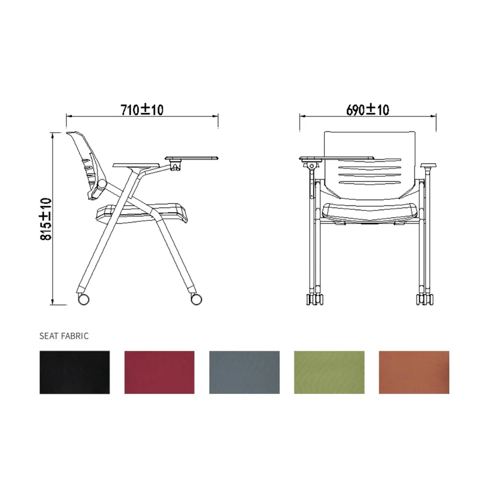 TW6130 Energia-T Stackable Cotton Seat with Writing Board Training Chair