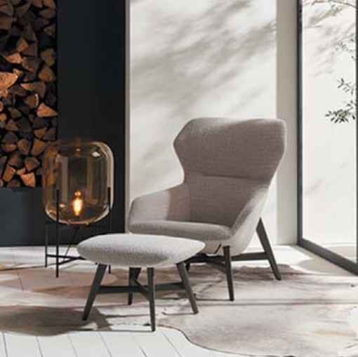 KSY072-OU Nido 時尚布藝休閒扶手椅連腳踏