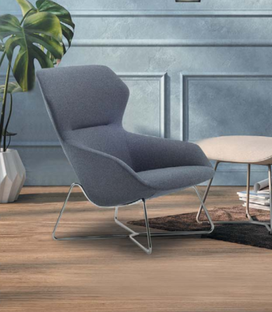 KSY072-OU Nido 時尚布藝休閒扶手椅連腳踏