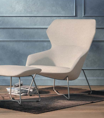 KSY072-OU Nido 時尚布藝休閒扶手椅連腳踏