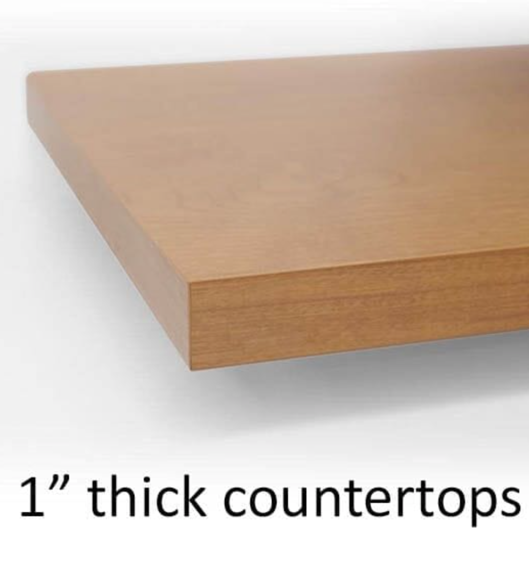 WC015 Custom L-Shaped Counter Height Workstation with Hutch and 36-Pocket Mail Sorter