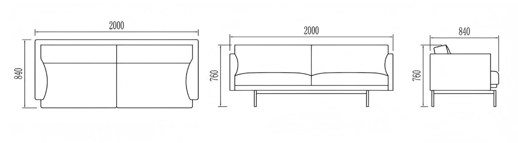 ST176 Amore Office Leisure Two-Seater Sofa
