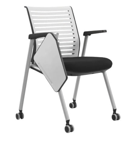 KEM035-WP Zenith 可疊放培訓椅|滑輪式手寫板訓練椅