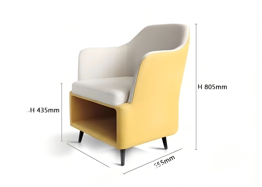 ST122 Cuoio Reading Sofa with Bookshelf