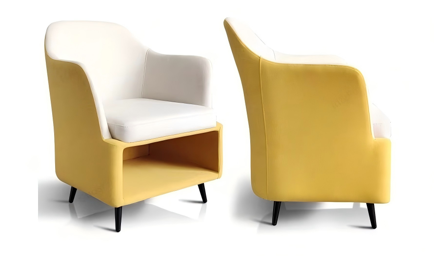 ST122 Cuoio Reading Sofa with Bookshelf
