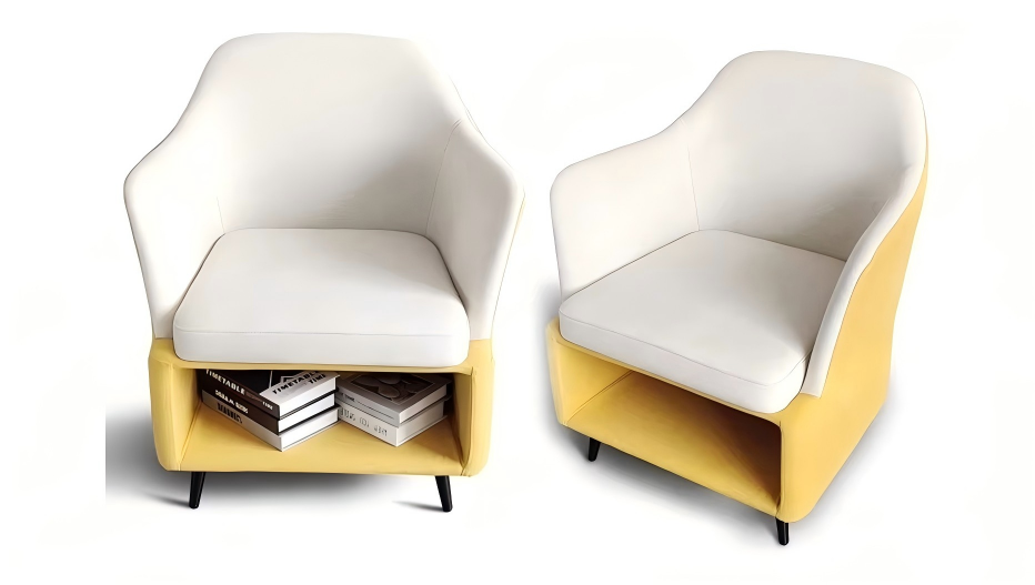 ST122 Cuoio Reading Sofa with Bookshelf