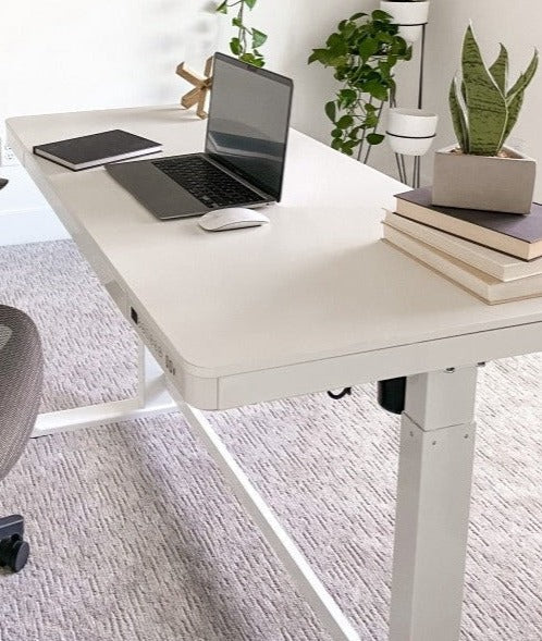 Total-IN-ONE STANDING DESK WITH DRAWER (WOODEN) - White (EW8-02W)