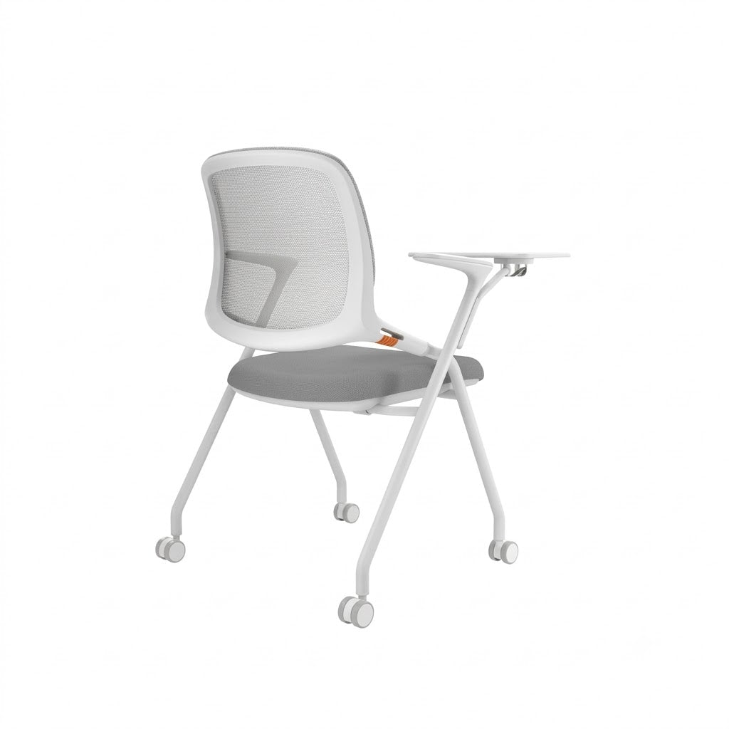 KEM039-G Legg Rotating Folding Writing Board Conference Chair | Multifunctional Stackable Meeting and Training Chair