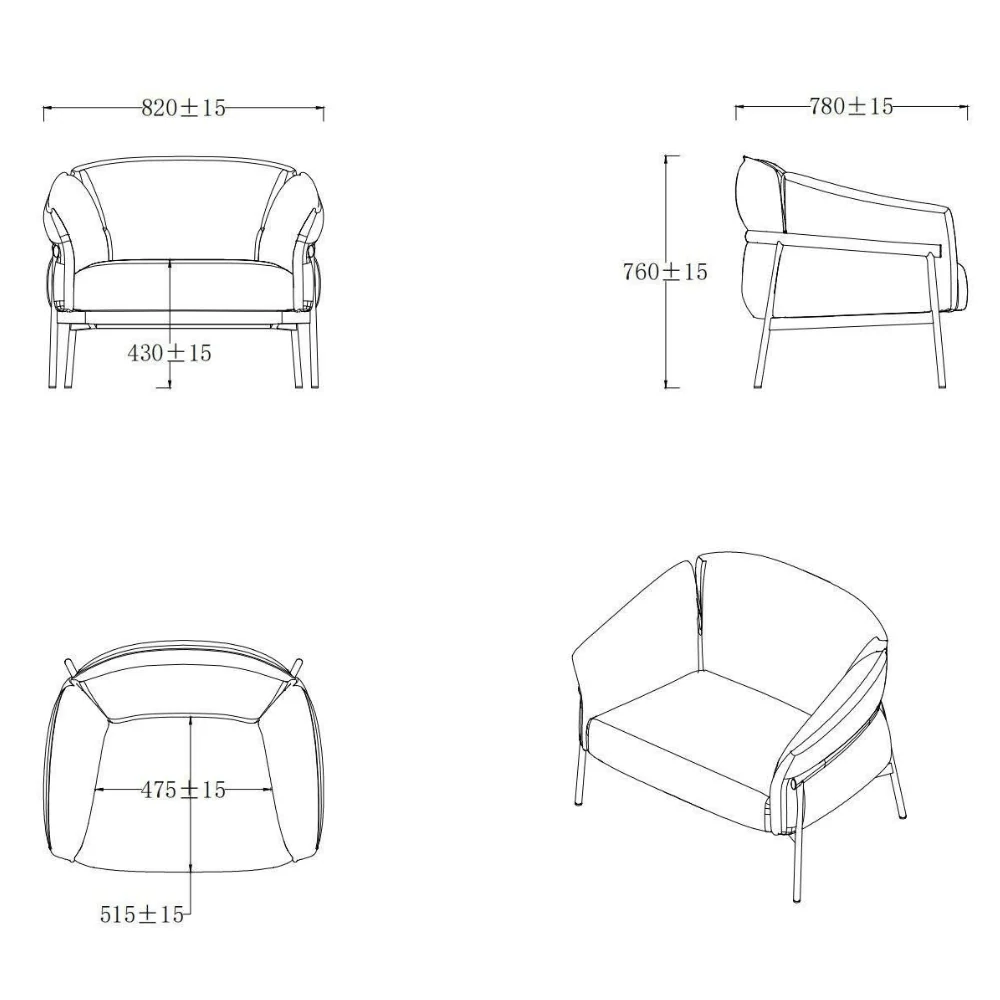 KST063 Lawson Office Fabric Single Sofa Chair