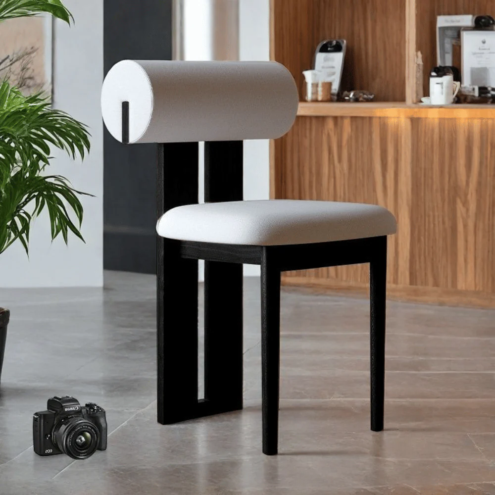 ST112 Table Fabric-Upholstered Solid Wood Dining Chair