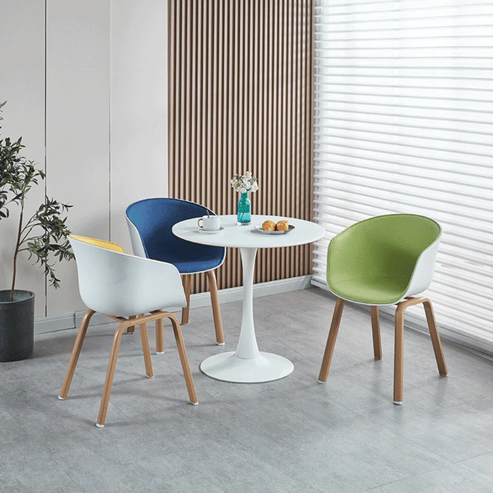 ST116 Dinette Fabric Upholstered Plastic Dining Chair
