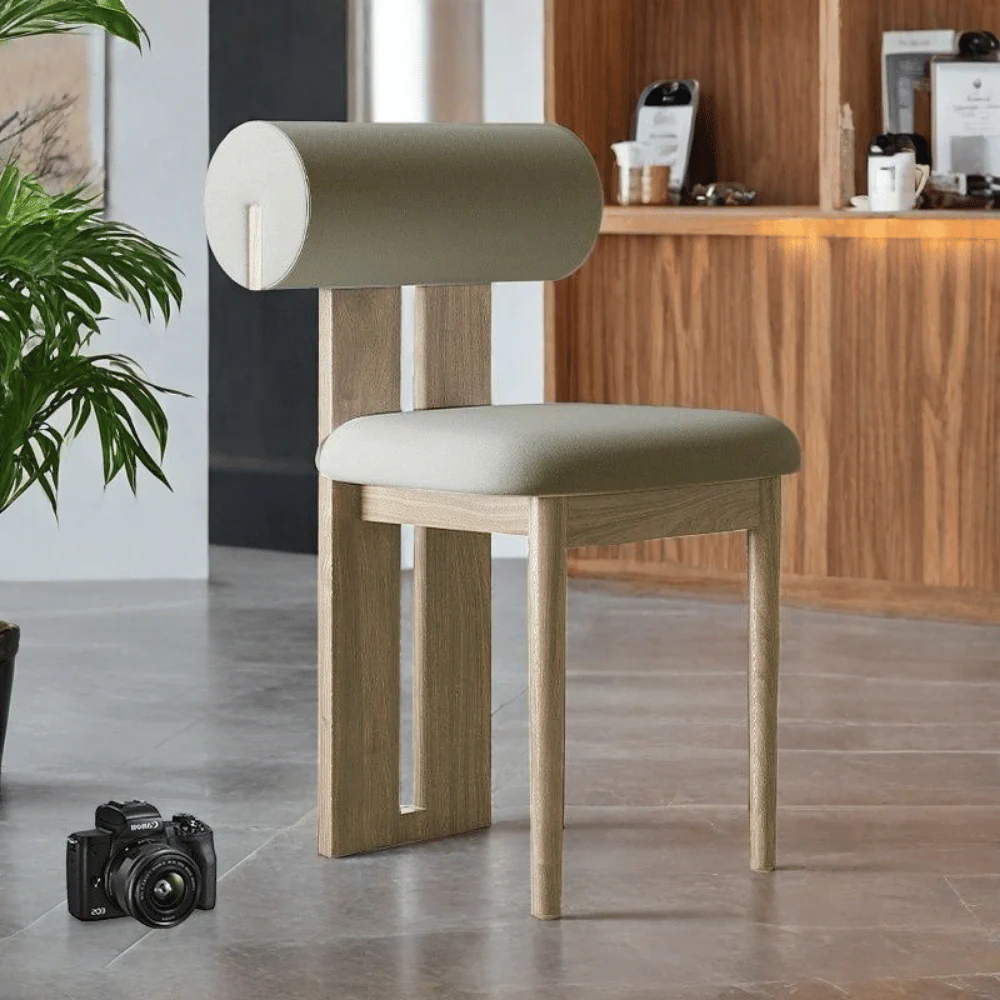 ST112 Table Fabric-Upholstered Solid Wood Dining Chair