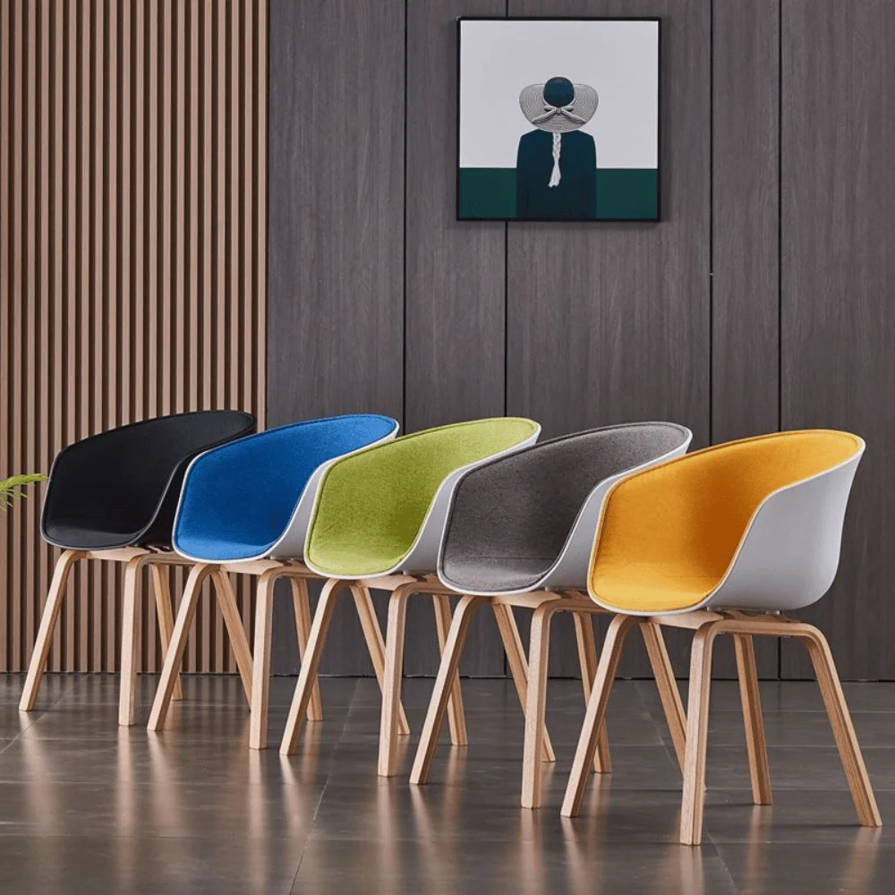 DC003 Dinette Fabric Upholstered Plastic Dining Chair