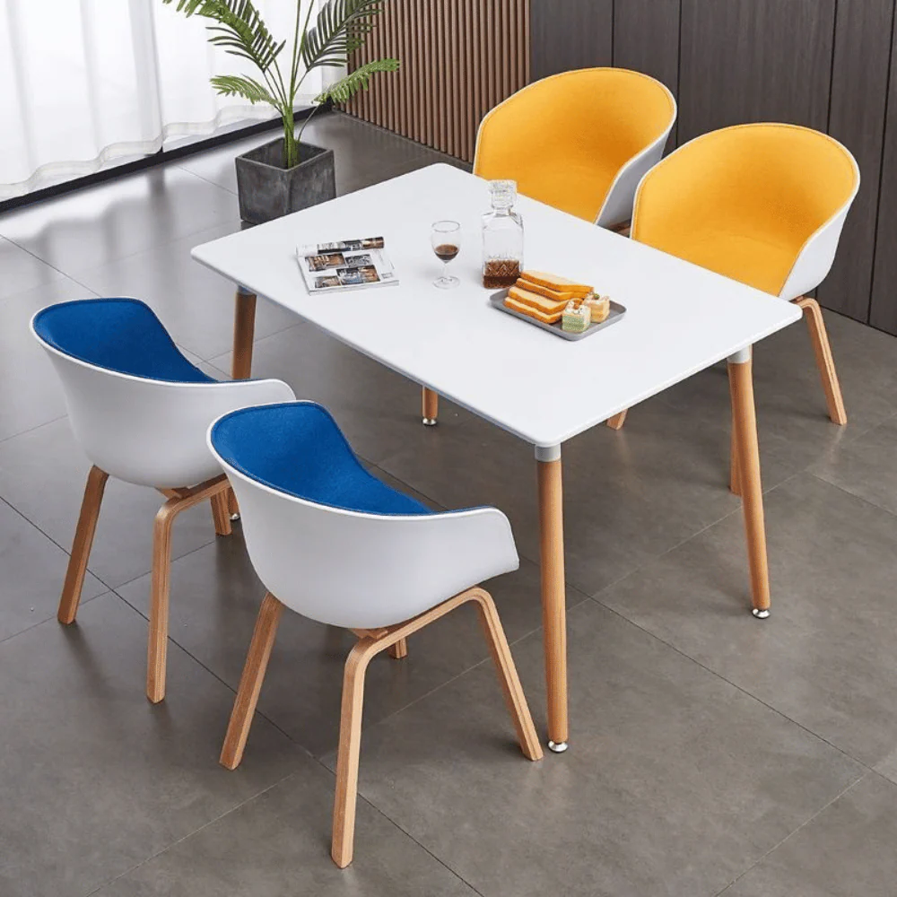 ST116 Dinette Fabric Upholstered Plastic Dining Chair