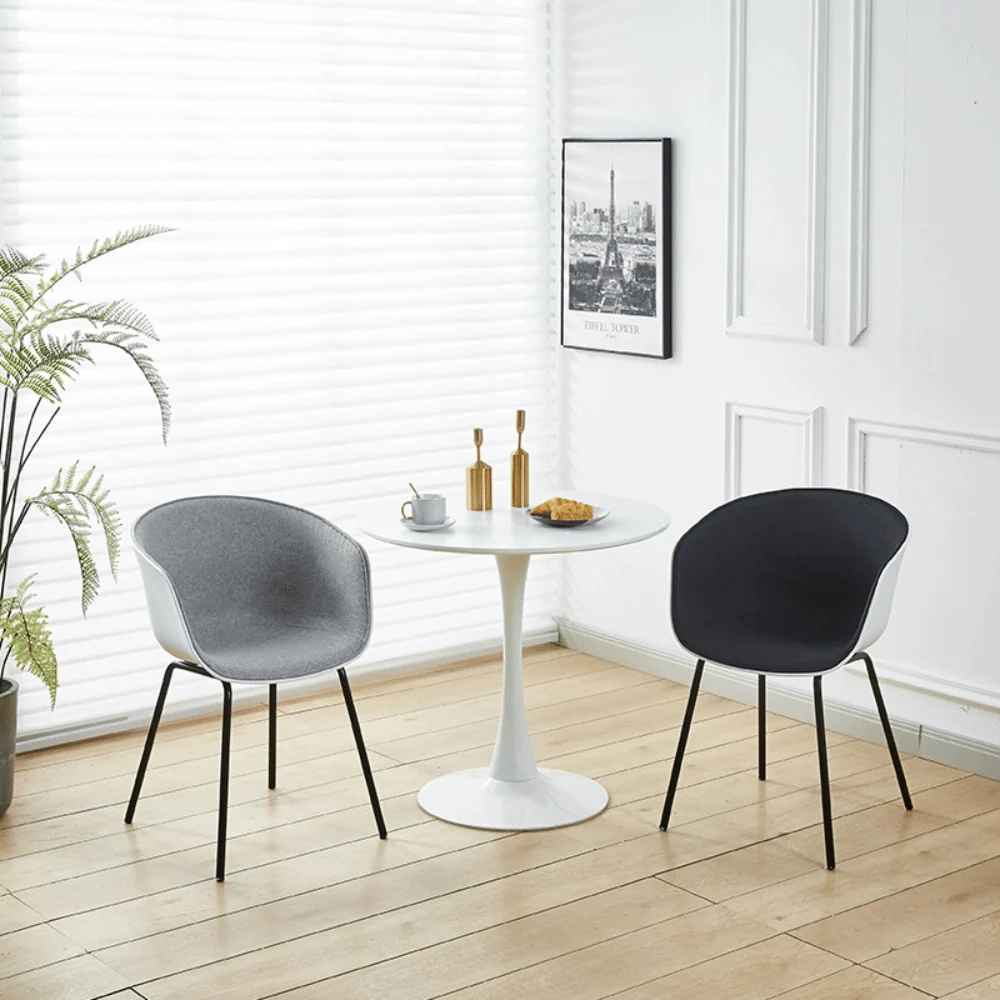 ST116 Dinette Fabric Upholstered Plastic Dining Chair