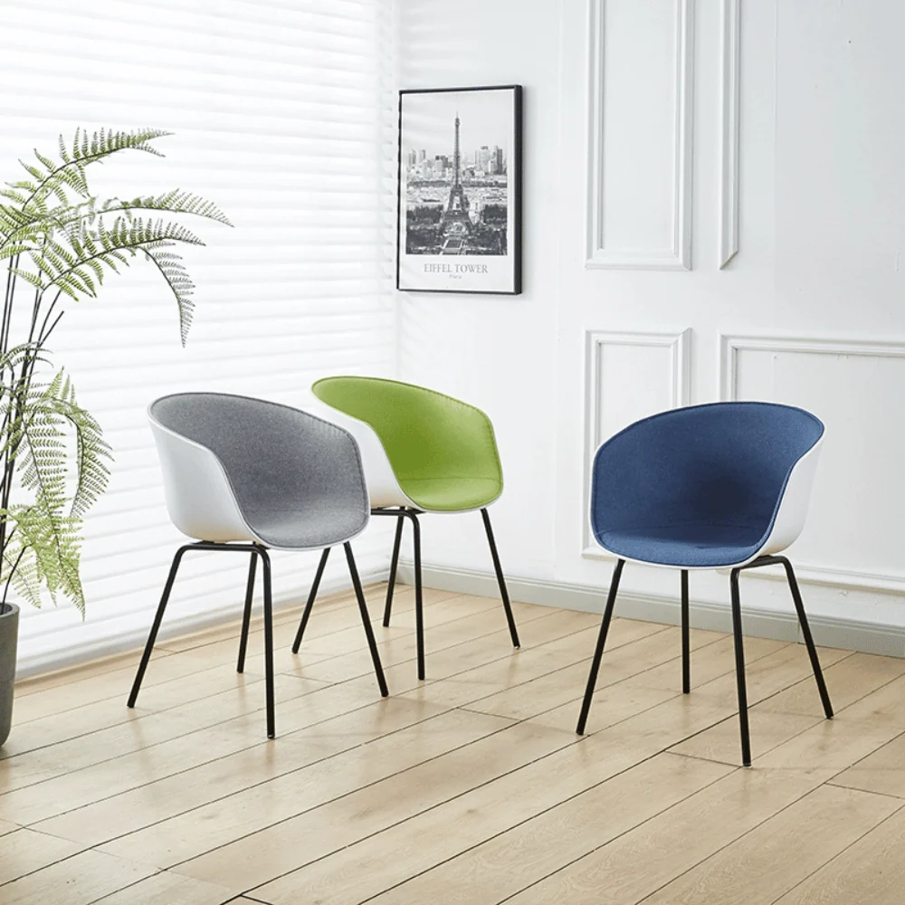 ST116 Dinette Fabric Upholstered Plastic Dining Chair
