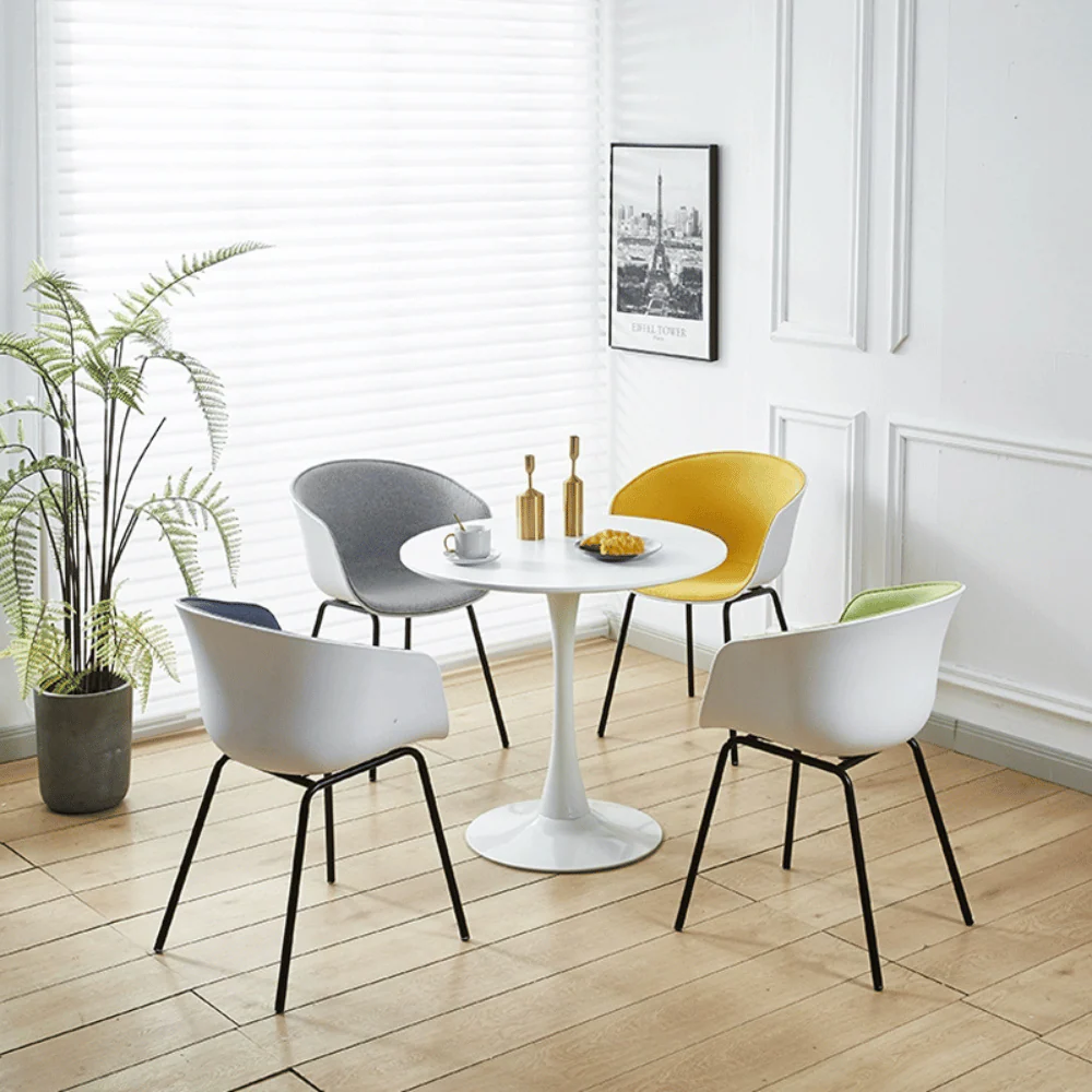 ST116 Dinette Fabric Upholstered Plastic Dining Chair