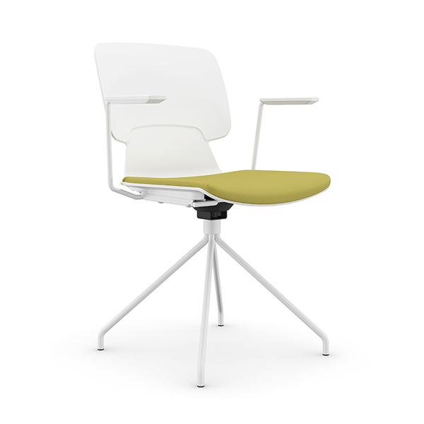 KLEX-E Atrium Armrest Fixed Foot Training Chair Meeting Stool