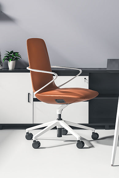 KAMOLA-02-Pavo Fashion Supervisor Chair Office Chair Imitation Leather (Microfiber Leather) Fixed Handrail