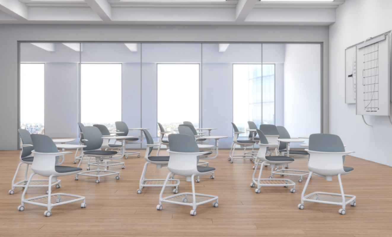 KMAU-D Atrium 滾輪會議椅連寫字板