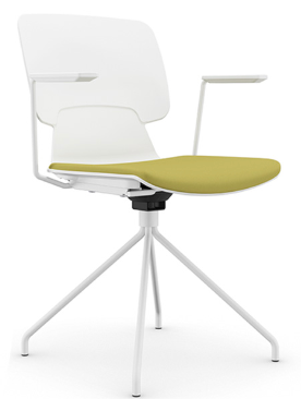 KLEX-E Atrium Armrest Fixed Foot Training Chair Meeting Stool