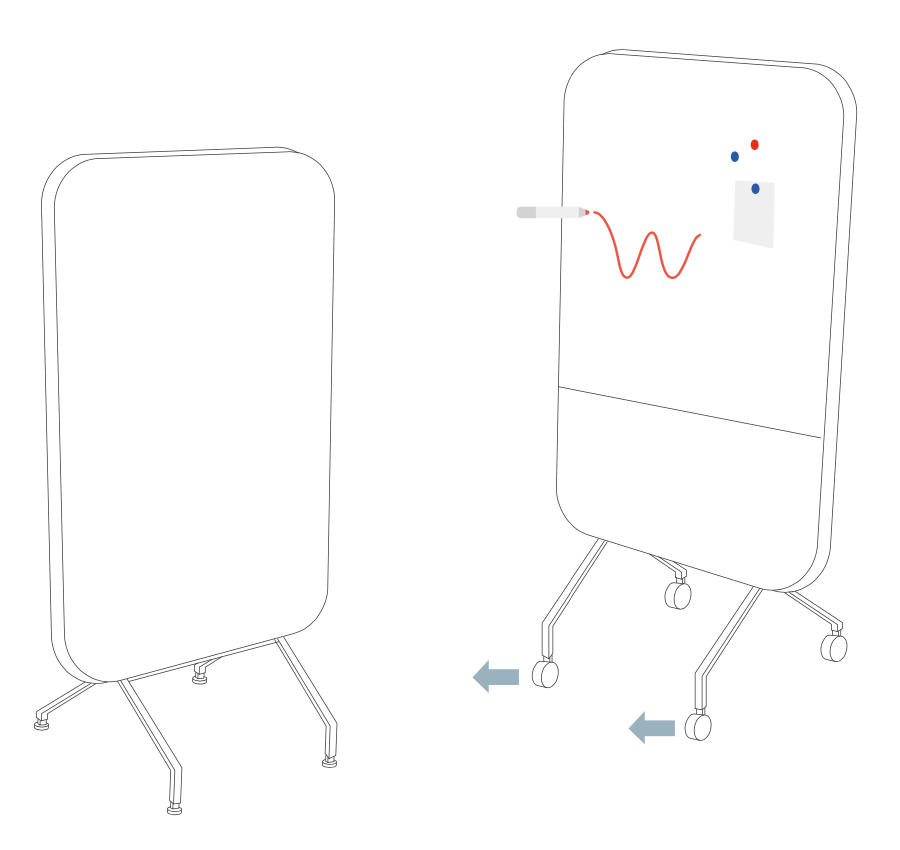 EFP-8 Classic 落地白板 面板分隔 Floor-standing whiteboard Panel divider