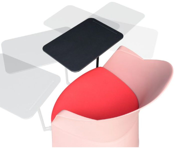 KEM027C-WP MITO 辦公室手寫板儲物培訓椅