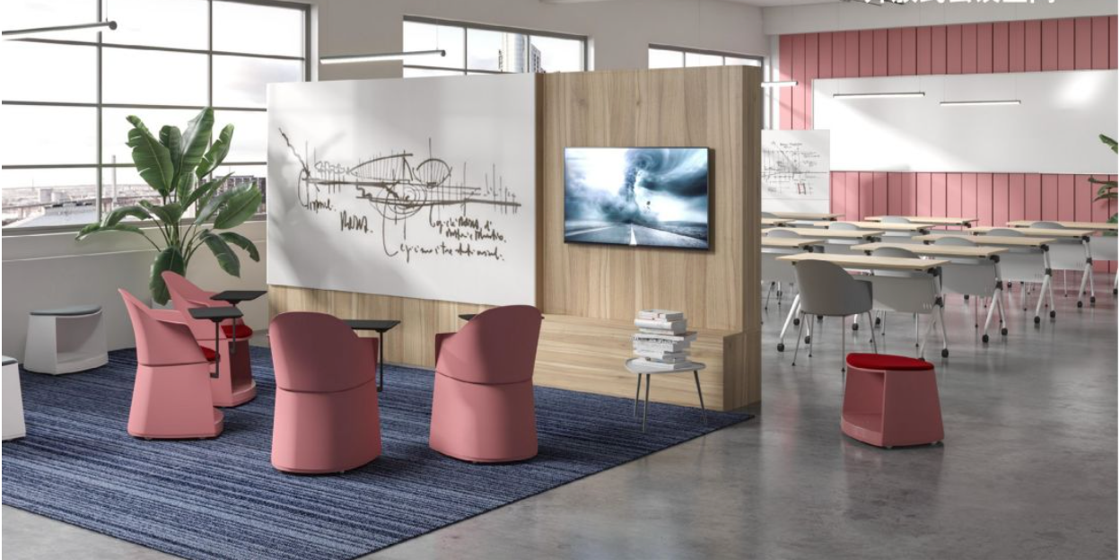 KEM027C-WP MITO 辦公室手寫板儲物培訓椅