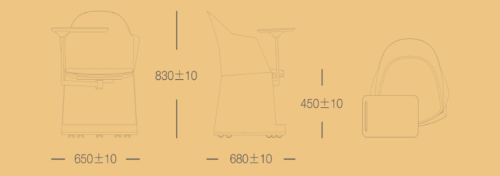 KEM027C-WP MITO 辦公室手寫板儲物培訓椅