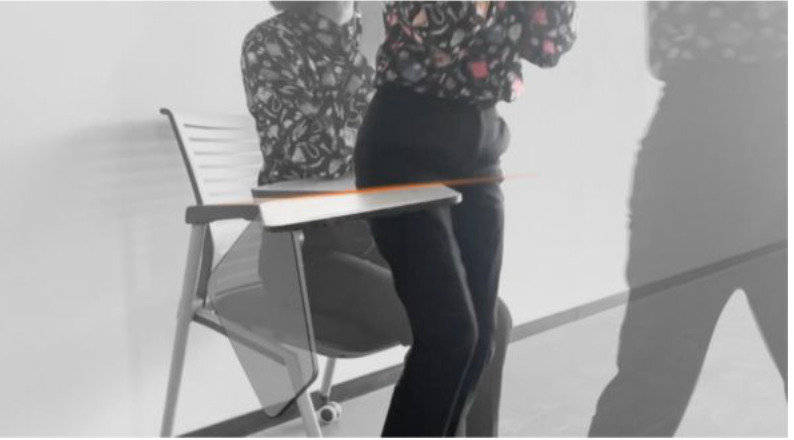 KEM035 Zenith 可疊放手寫板滑輪棉墊培訓椅