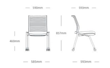 KEM035 Zenith 可疊放手寫板滑輪棉墊培訓椅